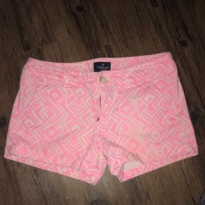 Pink American Eagle Aztec Shorts
